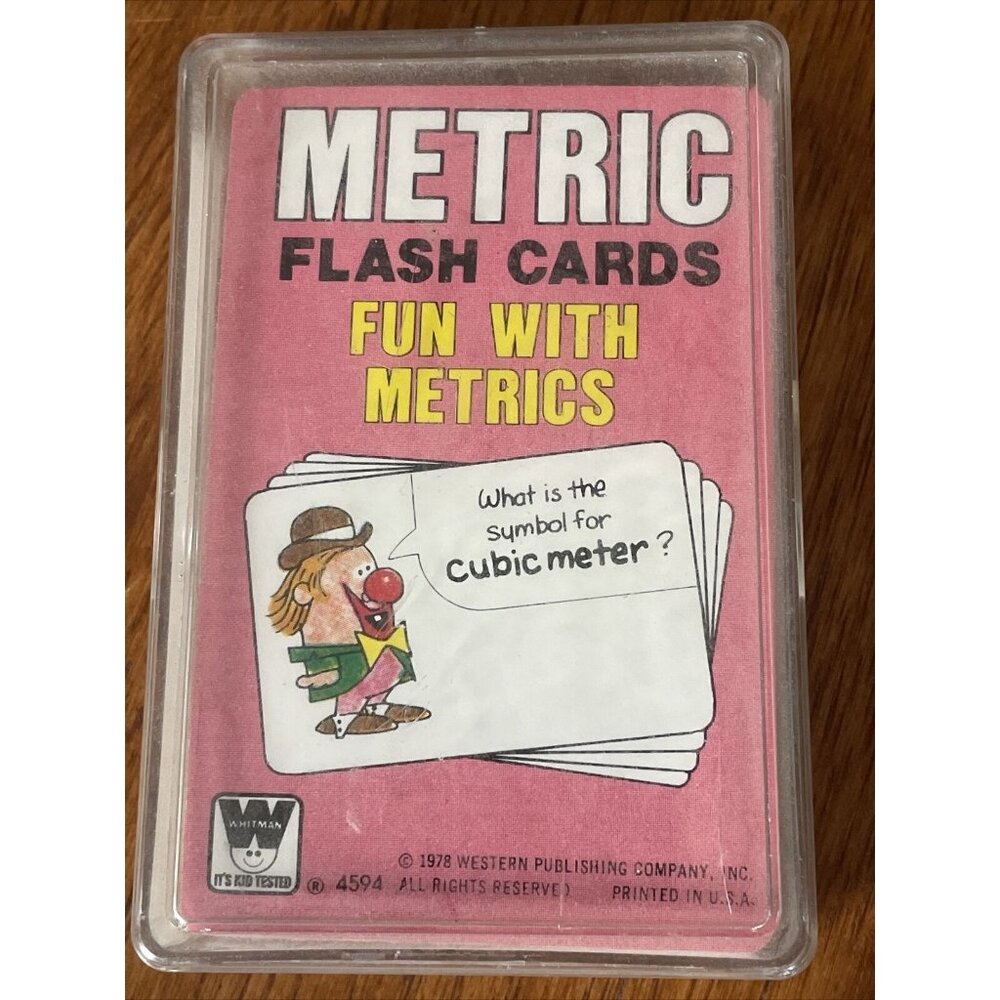 Vintage Whitman Flash Cards METRICS Complete w/ Plastic Case 1978 Children